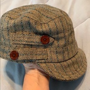 Emergency Exit hat, one size, tweedy pattern, EUC